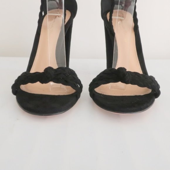 Gianvito Rossi Sandals Liya Black Braided Suede - Picture 3 of 8